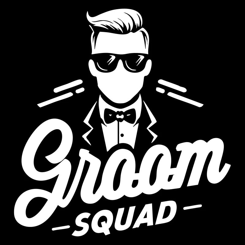 Groom "Groom Squad" Logo with Suit and Bow Tie