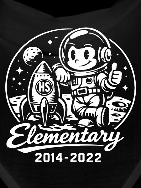 Baby astronaut and rocket