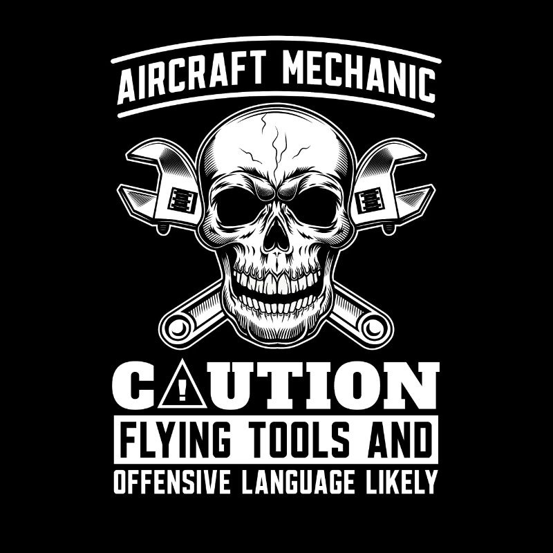 Airplane Mechanic Skull
