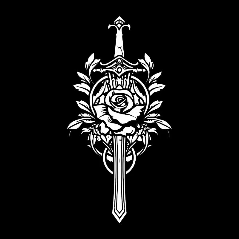 Épée Goth Rose rouge