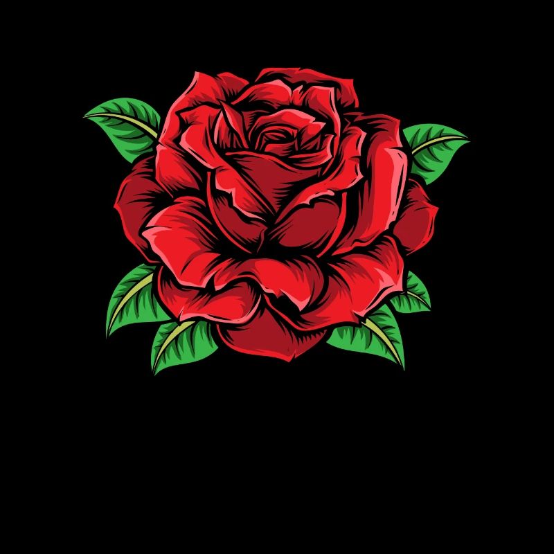 Rote Rose Goth Cool Line Art Rose