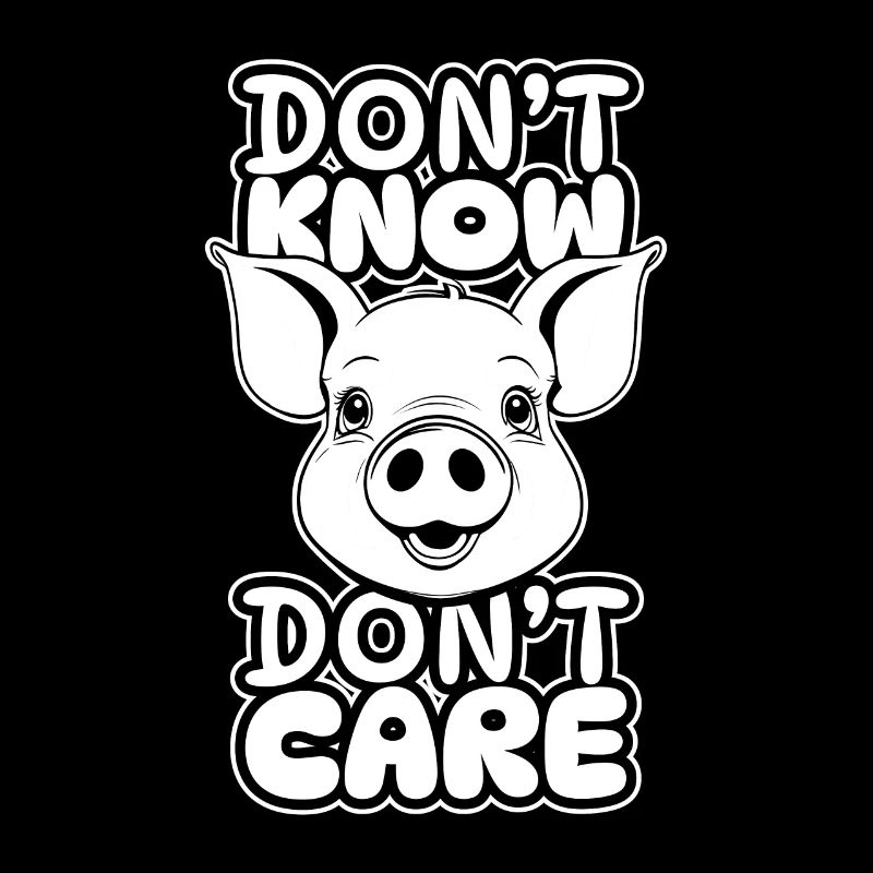 Cochon Éleveur De Cochon Drôle Ne Sais Pas Ne Pas Se Soucier