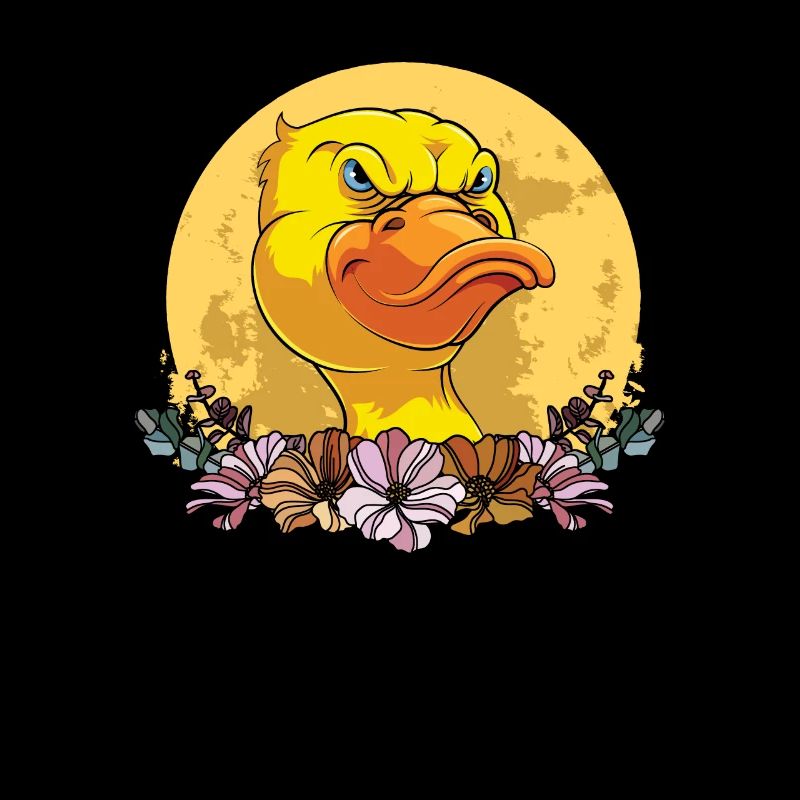Duck Wild Flowers Floral Moon