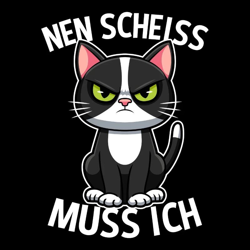 Nen Scheiss muss ich Katze Frecher Spruch