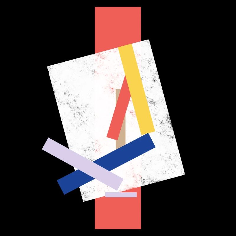 Abstract color block pattern distorted face