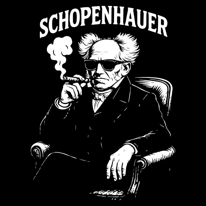 Schopenhauer Philosopher Smoking a Cigar Portrait