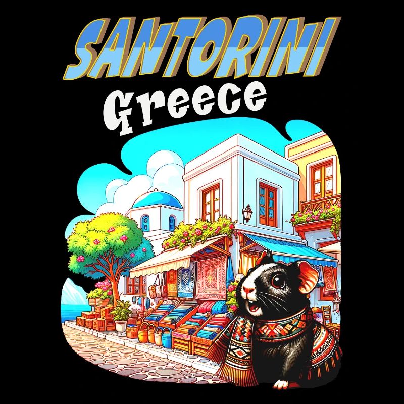 Aventures de cochons d’Inde à Santorin, Grèce