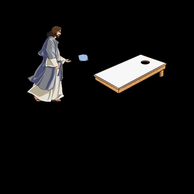 Jesus playing cornhole - Funny cornhole