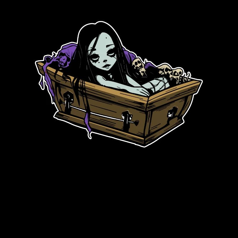 Romantic Goth in Coffin - Gothic Emo Grufti