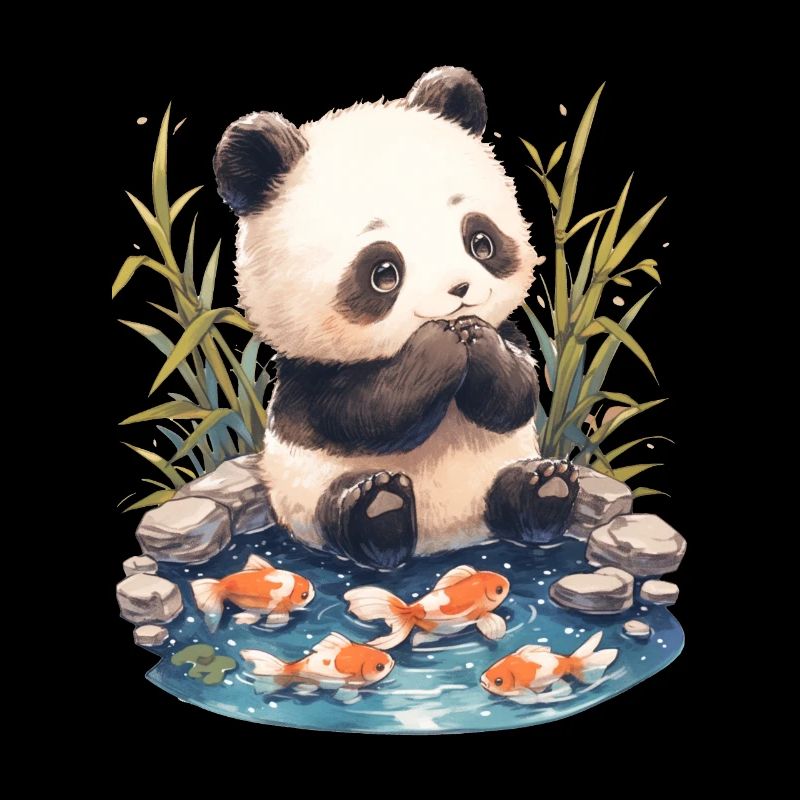 Panda Bear, Koi Fish, Panda géant japonais