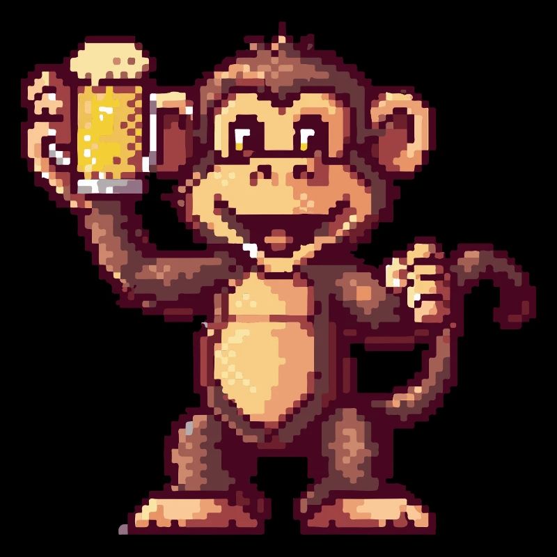 Affe Pixel Bier