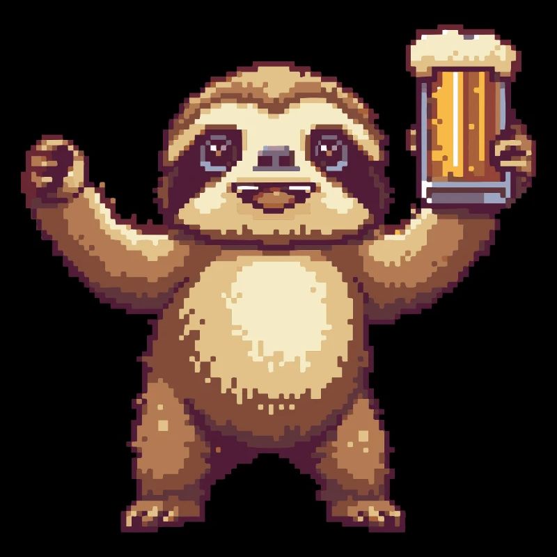 Faultier Pixel Bier