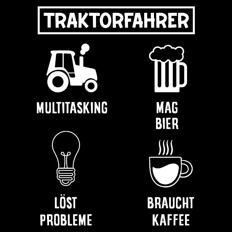 Traktorfahrer Kaffee Bier Multitasking