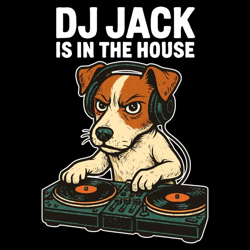 Jack Russell Terrier DJ Turntables Techno Geschenk