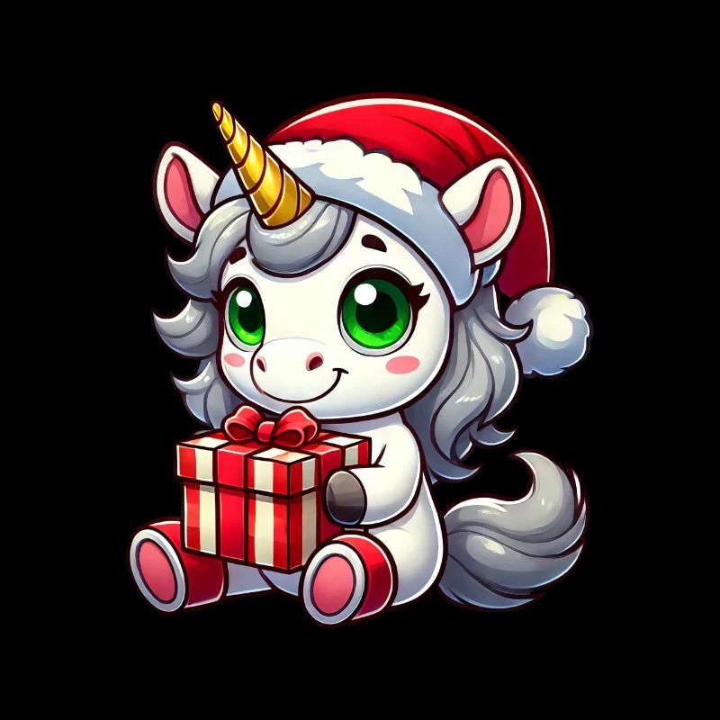 Weihnachtsmann mit Weihnachts-Einhorn