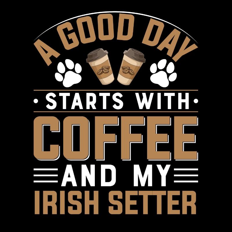 Irish Red Setter Dog Breed Coffee Drinking Caffeine