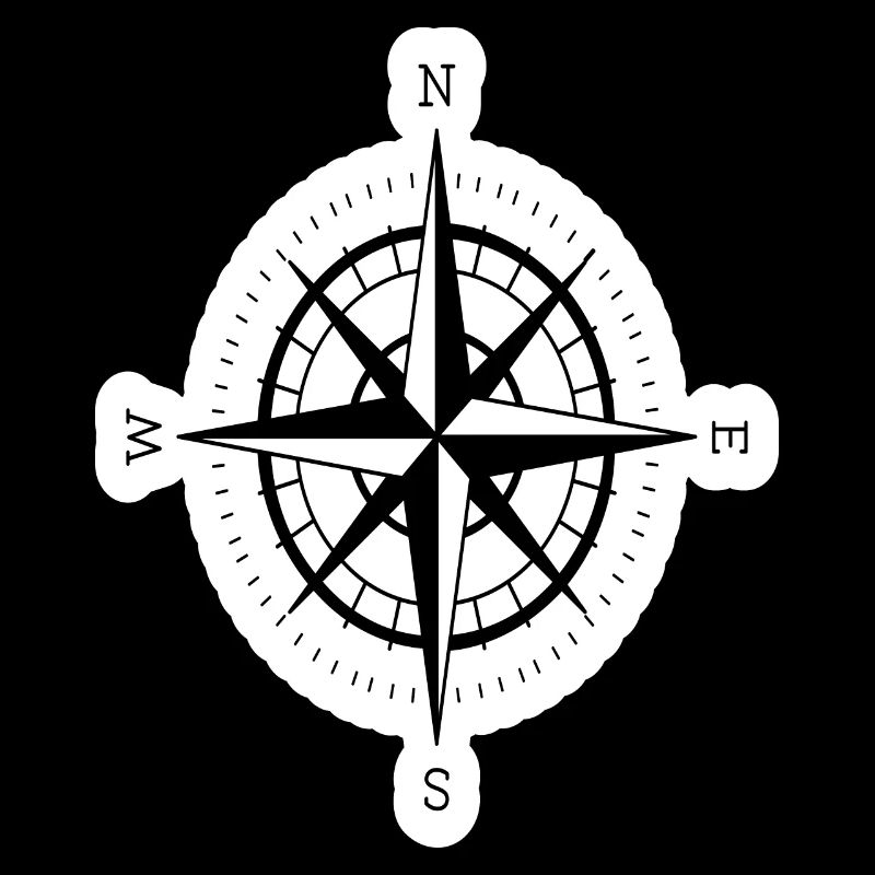 Compass with compass rose for navigation