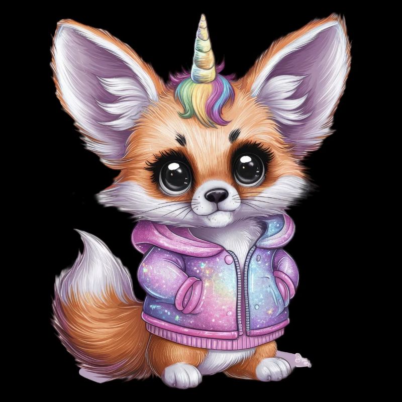 Fennek Desert Fox with Cool Unicorn Outfit
