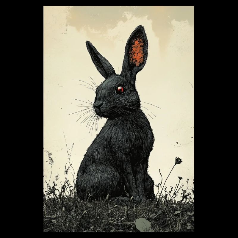 Lapin de nuit dans le brouillard