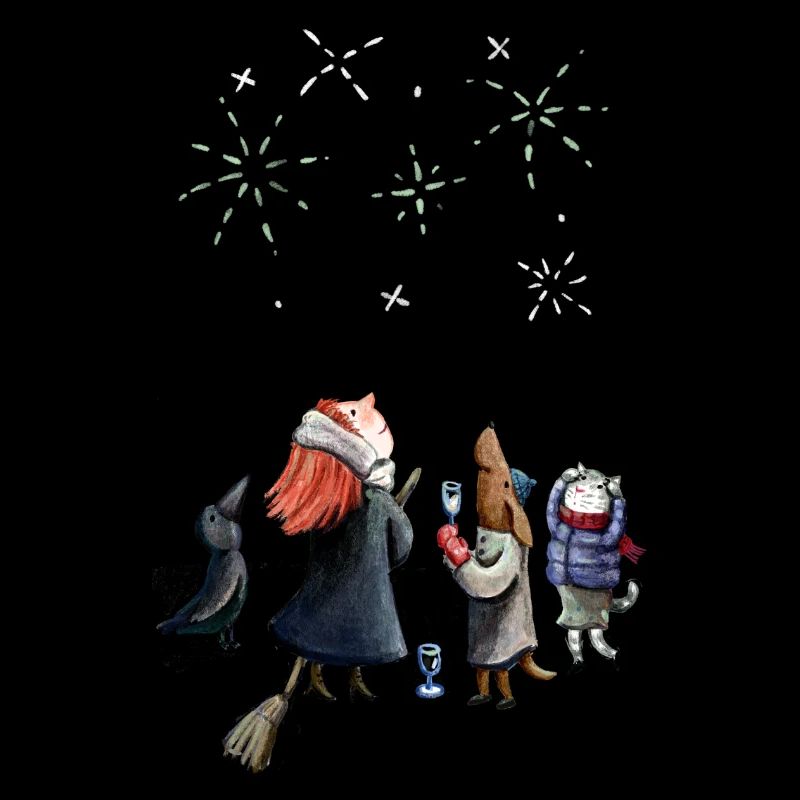 Joyeuses Fêtes Animaux et Sorcière