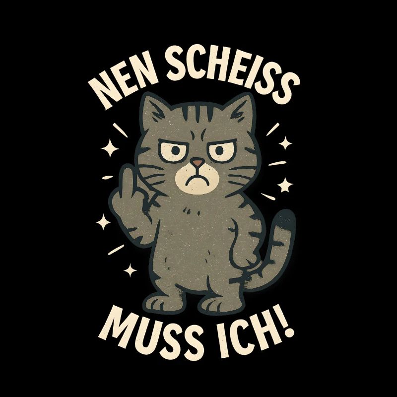 Frecher Spruch 'nen Scheiss muss ich Katze