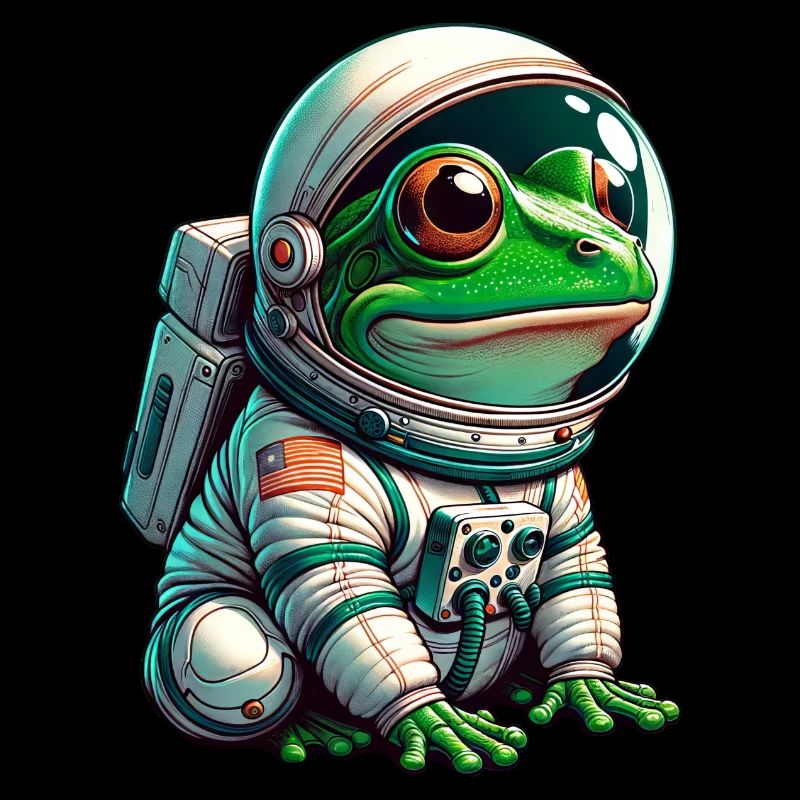 Frog astronaut in space