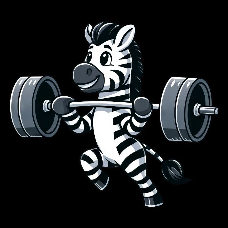 Strong zebra doing dumbbell workout