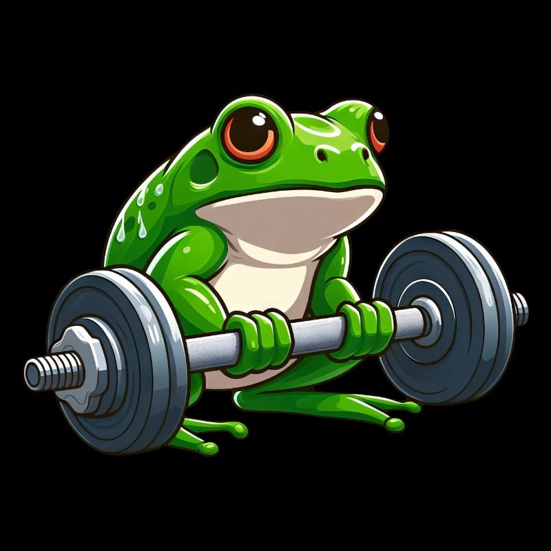 Strong frog while lifting weights