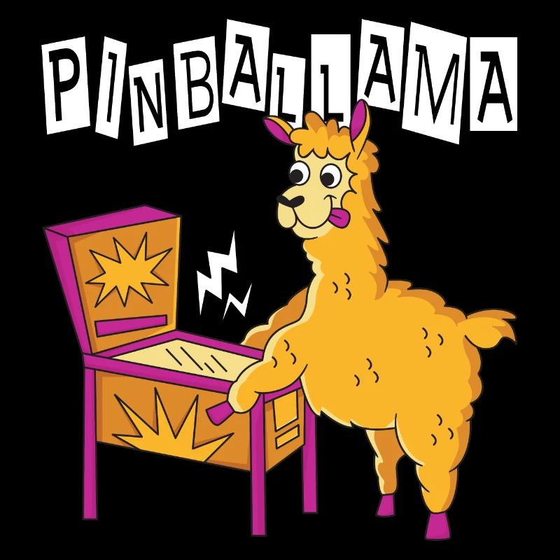 Pinballama mit lustigen Fun Flipper Design Retro