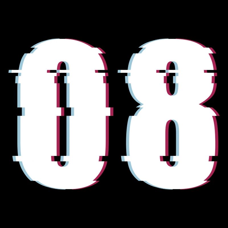 Eight 8 Number 08 Effect Distorted Number