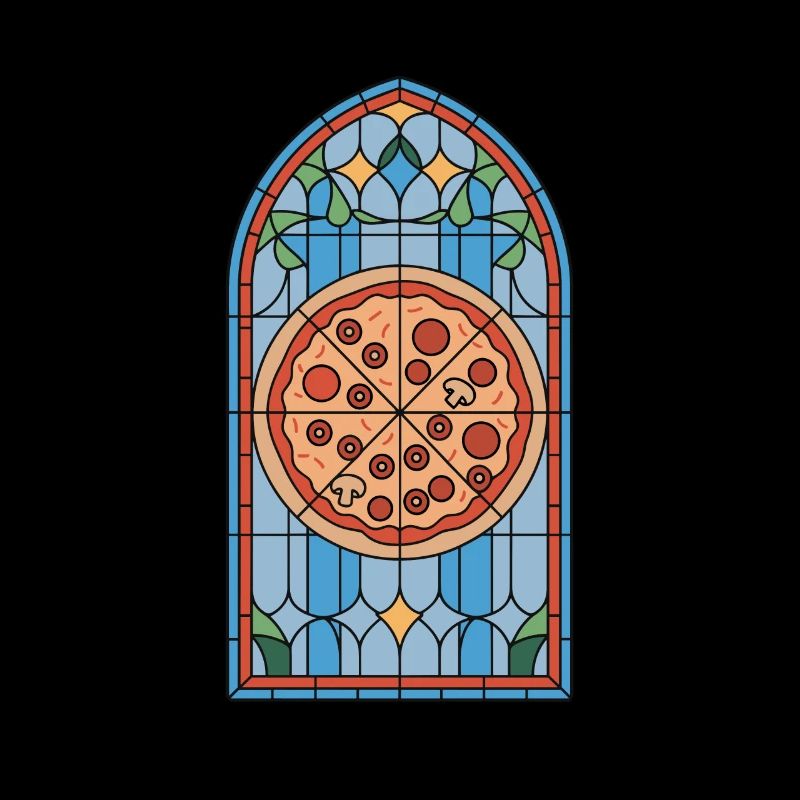 Pizza vitrail drôle