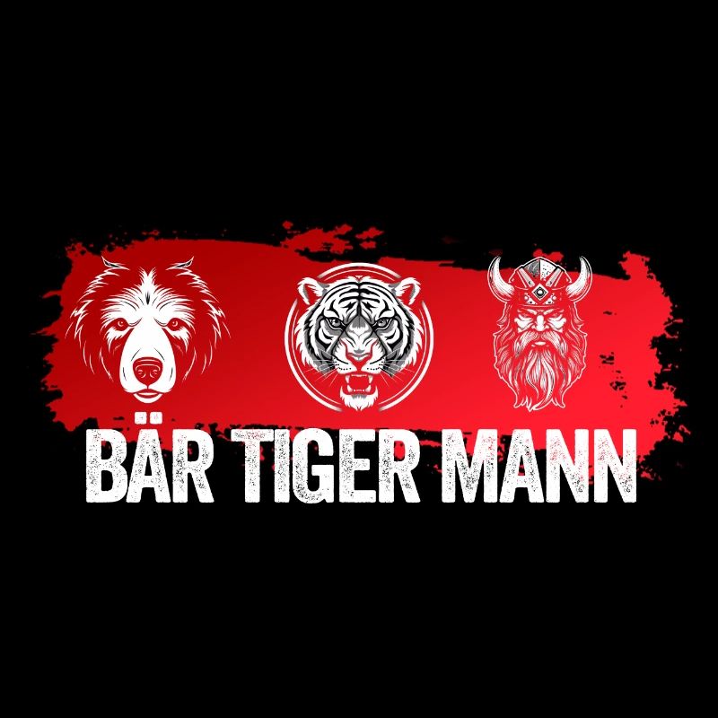 Bär Tiger Mann Bärtiger Mann Bart Träger Vatertag
