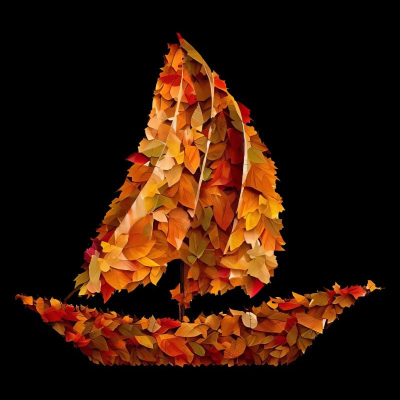 Voile d’automne : dériveur au feuillage coloré