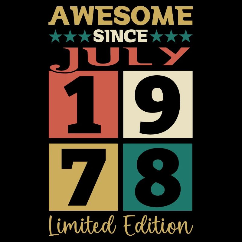 Awesome since Juli 1978 44. Geburtstag Herren Fun