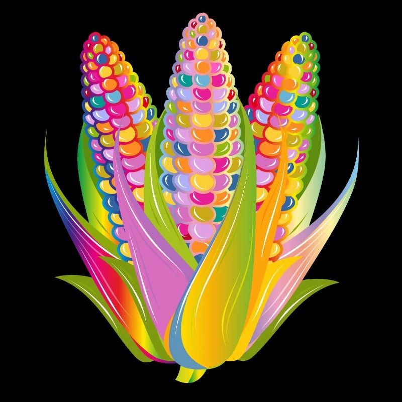 Colorful Vegetable Corn Design in Pop Art Style