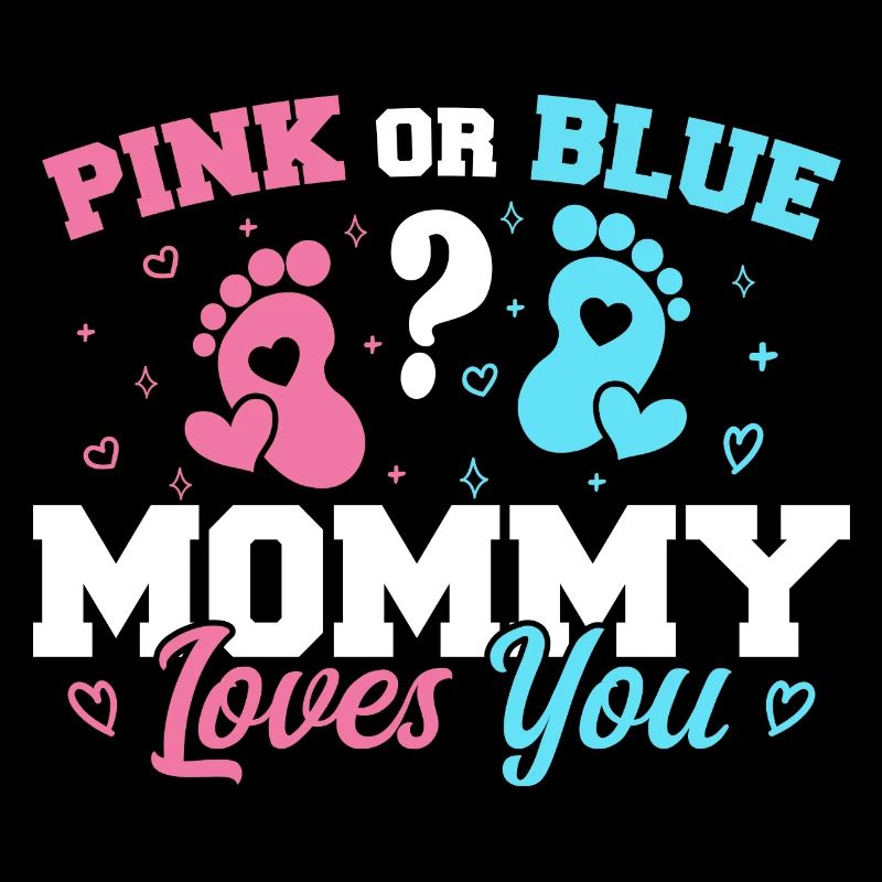 Rosa oder blaue Mama liebt dich - Geschlecht enthüllen Mama