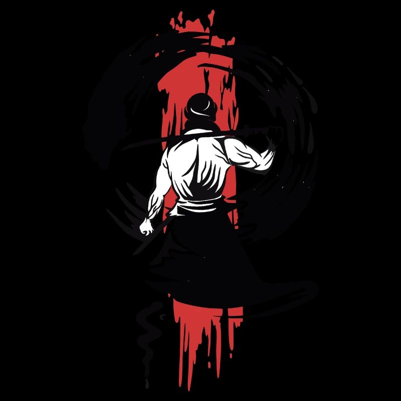 Samurai Warrior Sword Japanese retro design