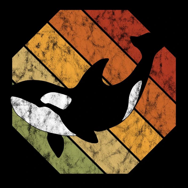 Orca Schwertwal Killerwal Geschenk Retro Wal Ozean