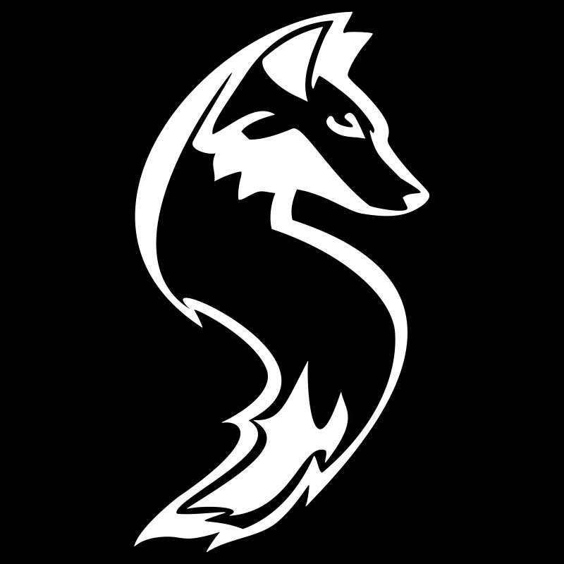 Fuchsform, Weiße Silhouette Design, Tierdesign
