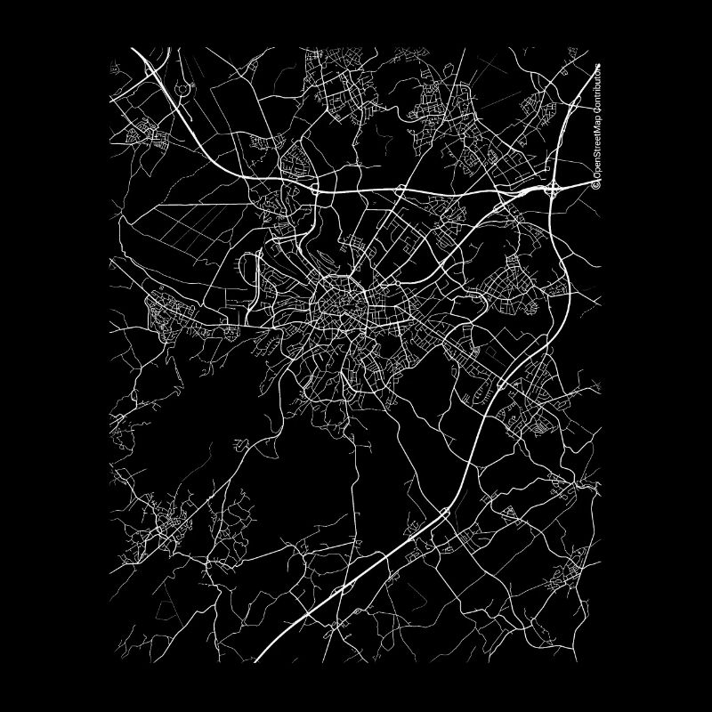 Rues et plan de ville minimal d'Aix-la-Chapelle
