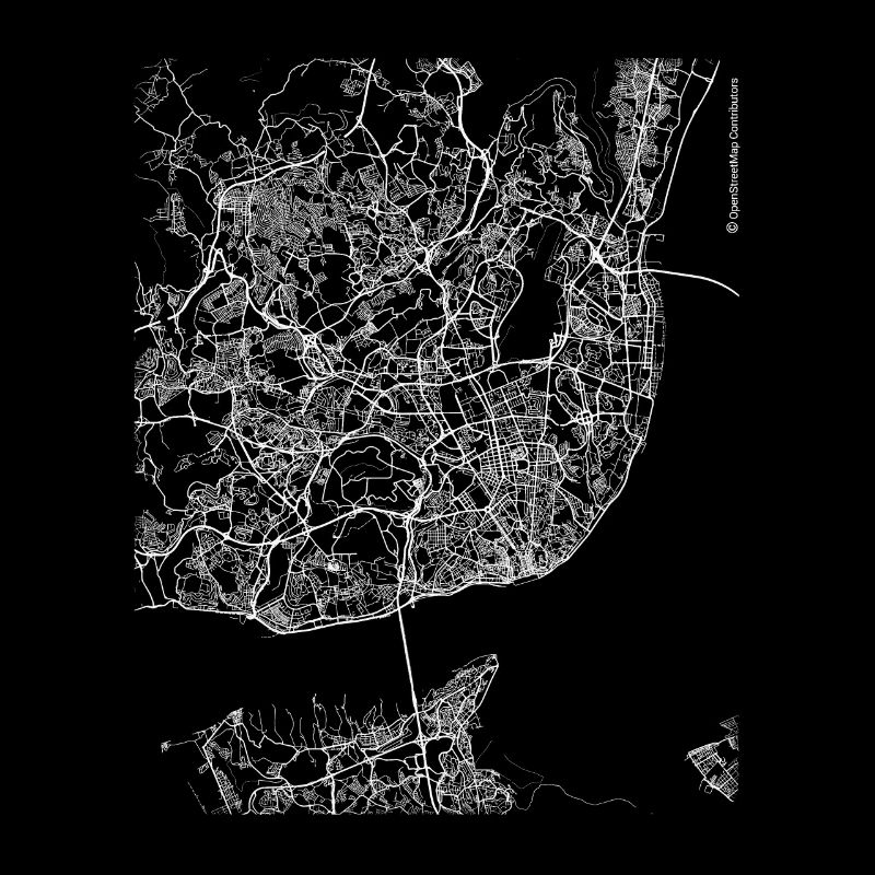 Plan et rues de la ville de Lisboa