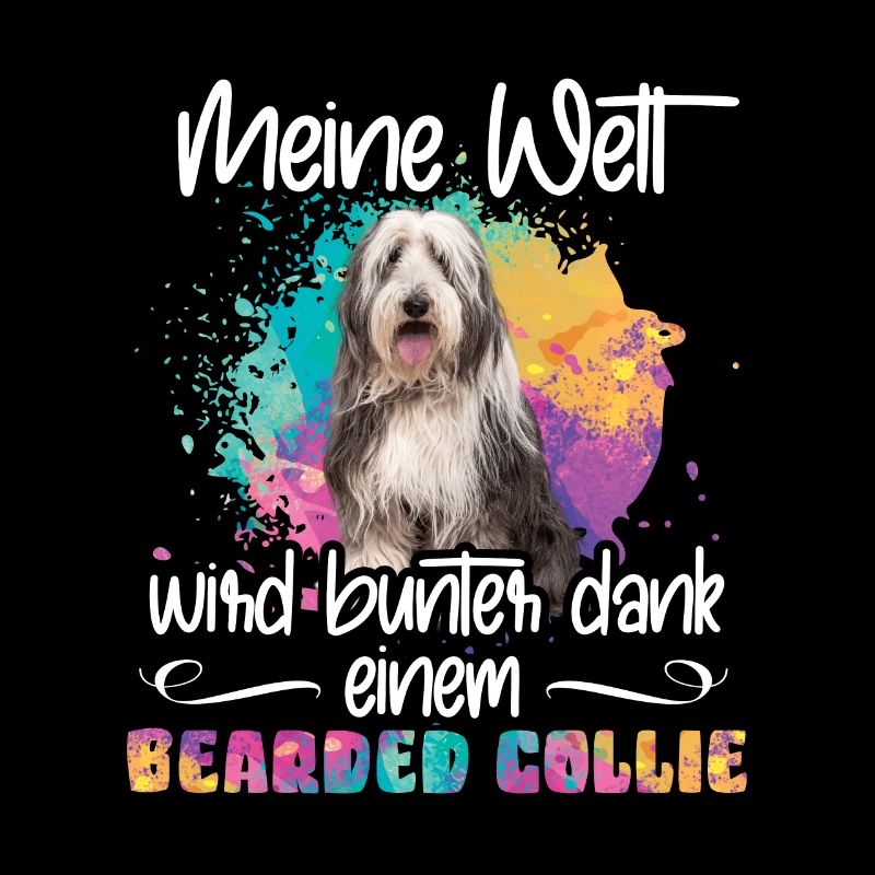 Welt wird bunt dank bearded collie Hund