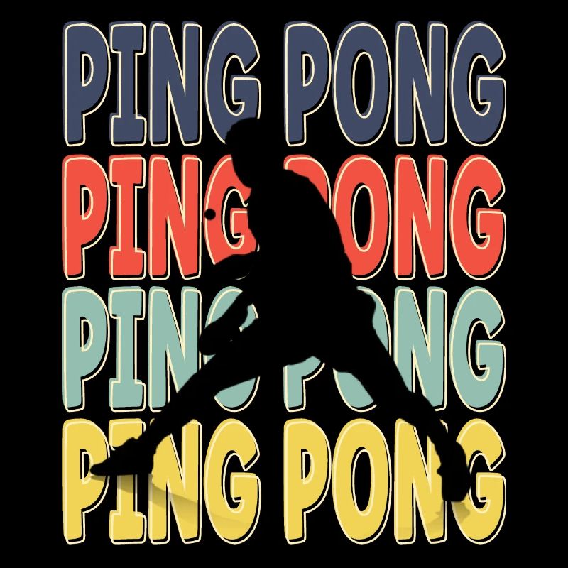 Cool Retro Text Silhouette Ping pong