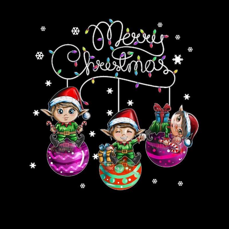 Joyeux Noël Elfe Motif de Boule de Noël