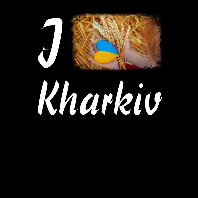 J’adore Kharkiv symbole du drapeau ukrainien blé