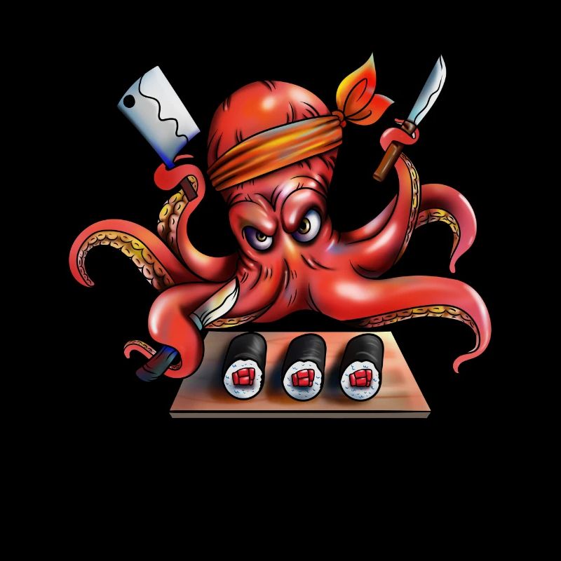 Sushi Chef Octopus Octopus Squid Sushi Anime Fan