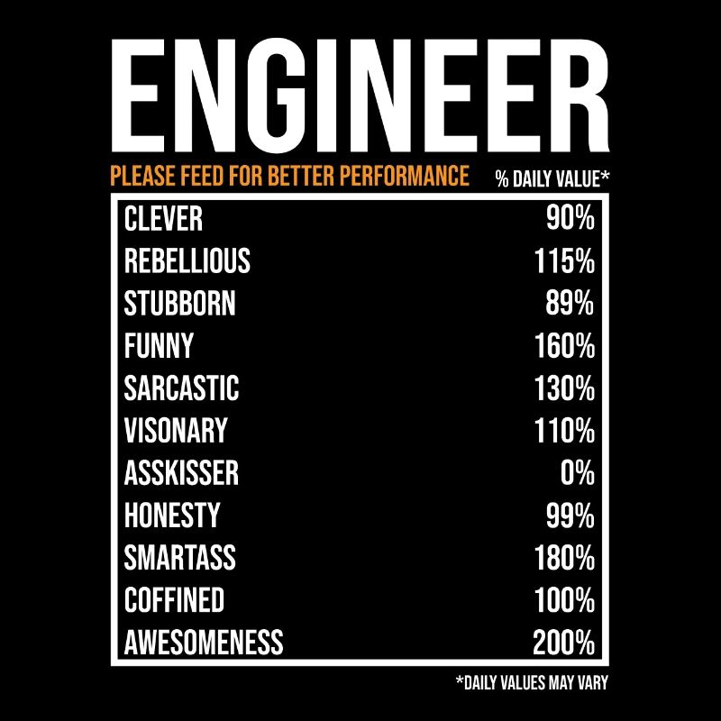Engineer Daily Values Funny Engineer