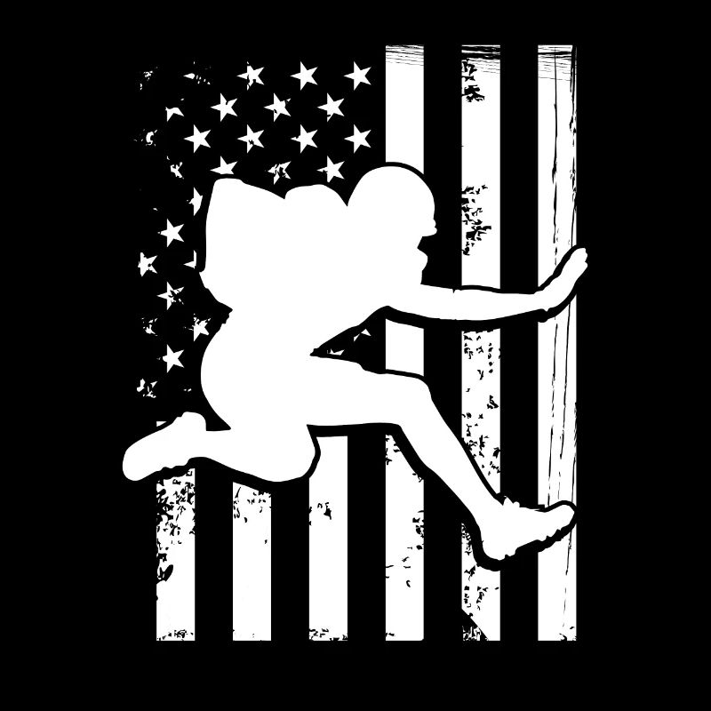 Running back Sur un drapeau des États-Unis