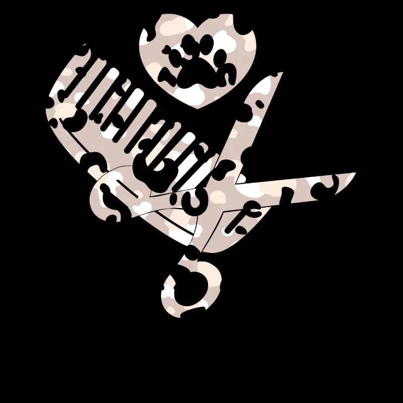 Ciseaux Peigne Chien Coiffeur Profession Léopard