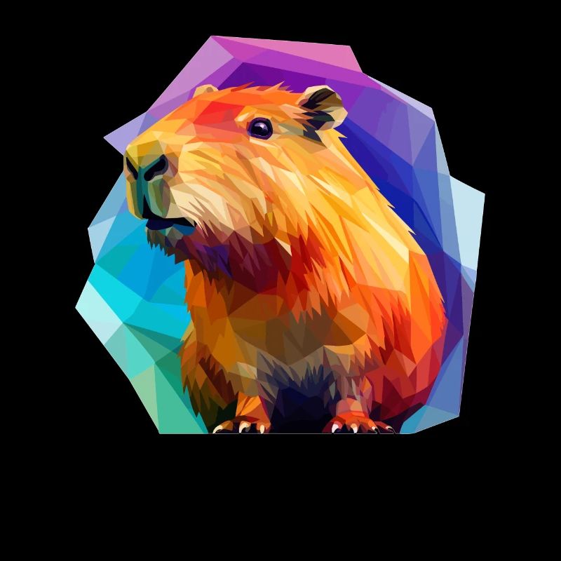 Capybara Low Polygon Design